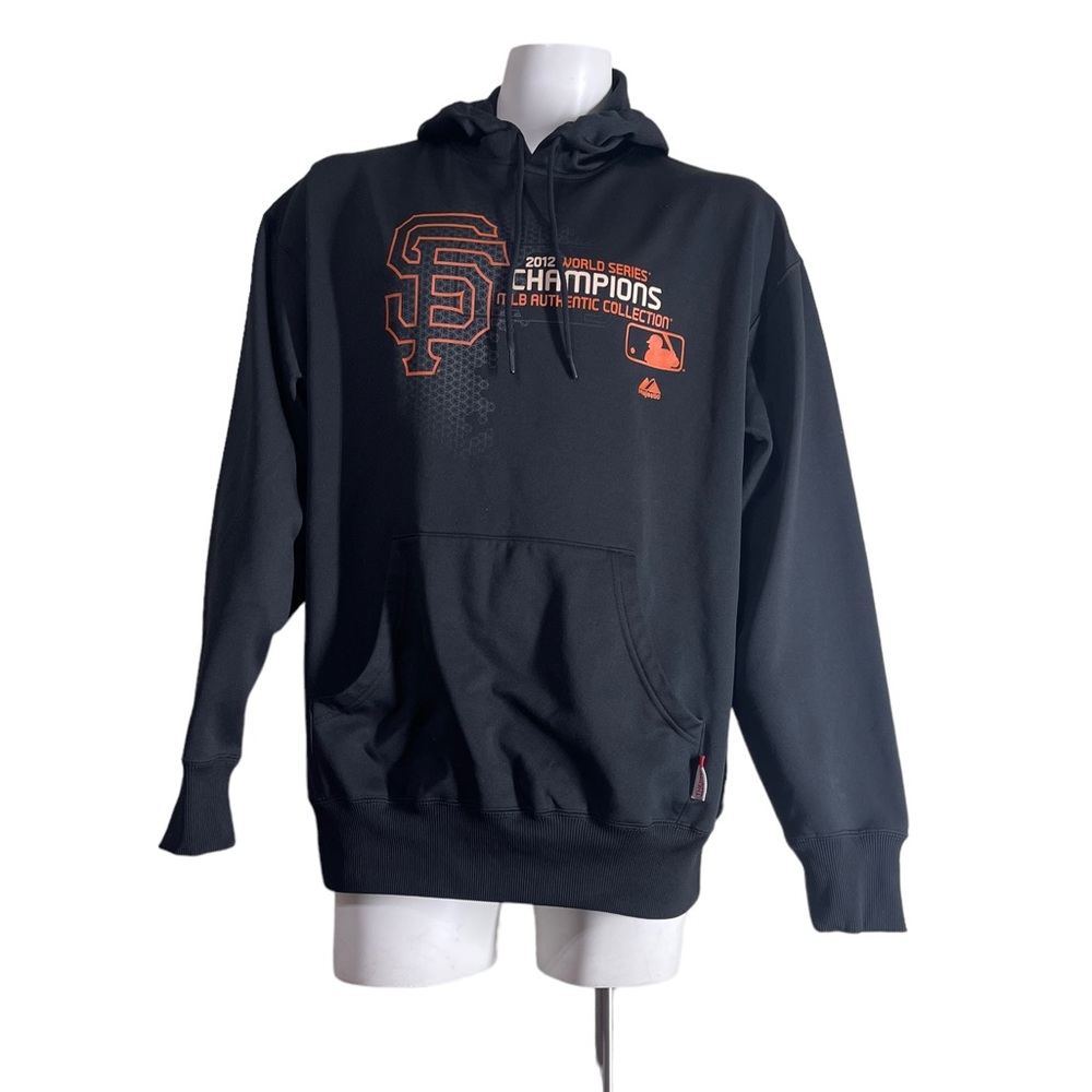 Authentic Majestic 2012 World Series Champion Black Hooded Sweatshirt Sz XL